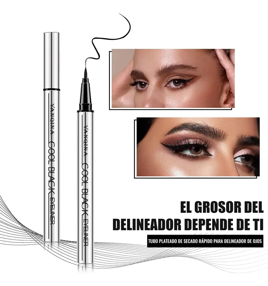 Delineador de ojos resistente al agua y a las manchas