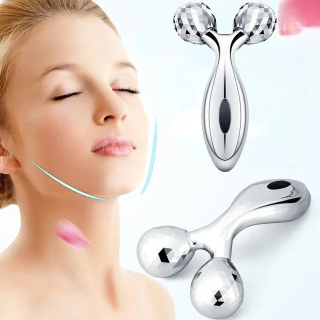 Rodillo de Masaje 3D para Rostro y Cuerpo - Drenaje Linfático Manual