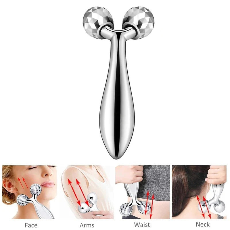 Rodillo de Masaje 3D para Rostro y Cuerpo - Drenaje Linfático Manual